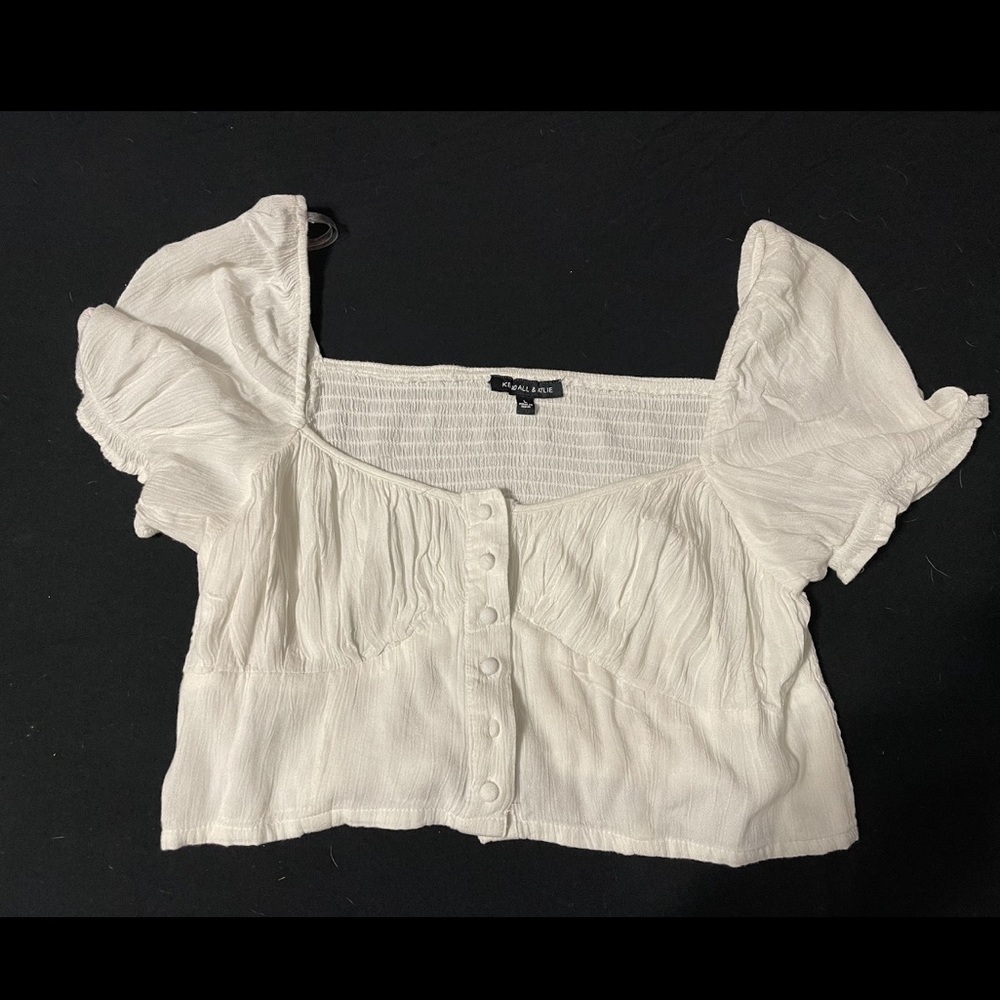 PacSun Kendall&Kylie White Puff Sleeve Crop Top